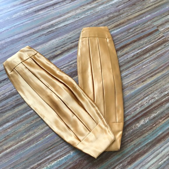 Gold Satin Formal Cummerbund with Elastic Boy Size Medium 22" - Picture 1 of 3